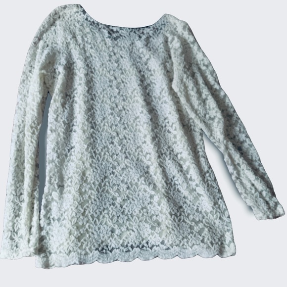 Maurice’s Ivory Lace Pullover Tunic Top Shirt Woman’s Curvy Plus Size 2X - Picture 2 of 7